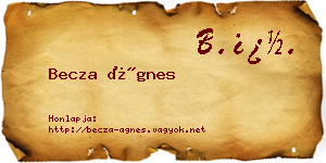 Becza Ágnes névjegykártya