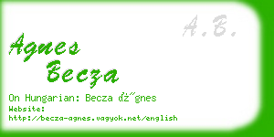 agnes becza business card